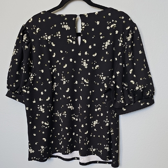 Melloday XL Romantic Micro Floral Puff Sleeve Blouse XL - Picture 6 of 6
